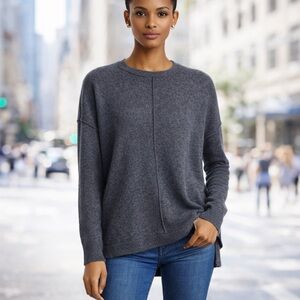 Catherine Maladrino 100% Cashmere Gray Crewneck Sweater M